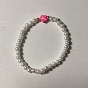 Kids Pearl Bracelet with Pink Star Charm